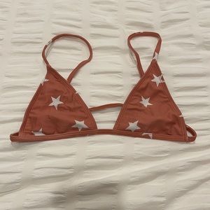Minimal animale red pink star bikini top